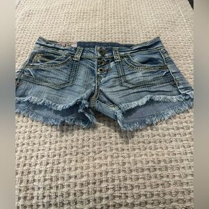 1st Kiss Distressed Blue Denim Shorts